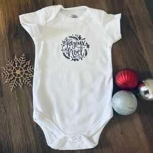French Baby Onesie - 0-3 Months Joyeux Noel
